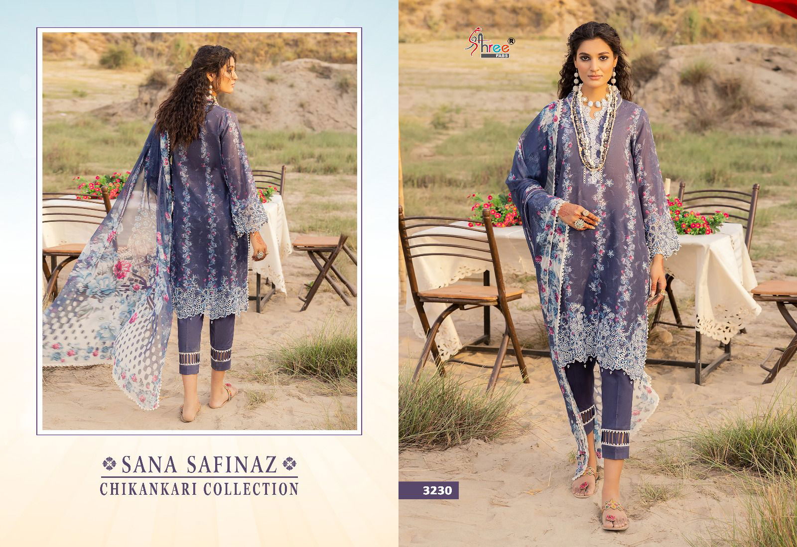 Sana Safinaz Chikankri Collection By Shrees Fab  Lawn Cotton Pakistani Suits